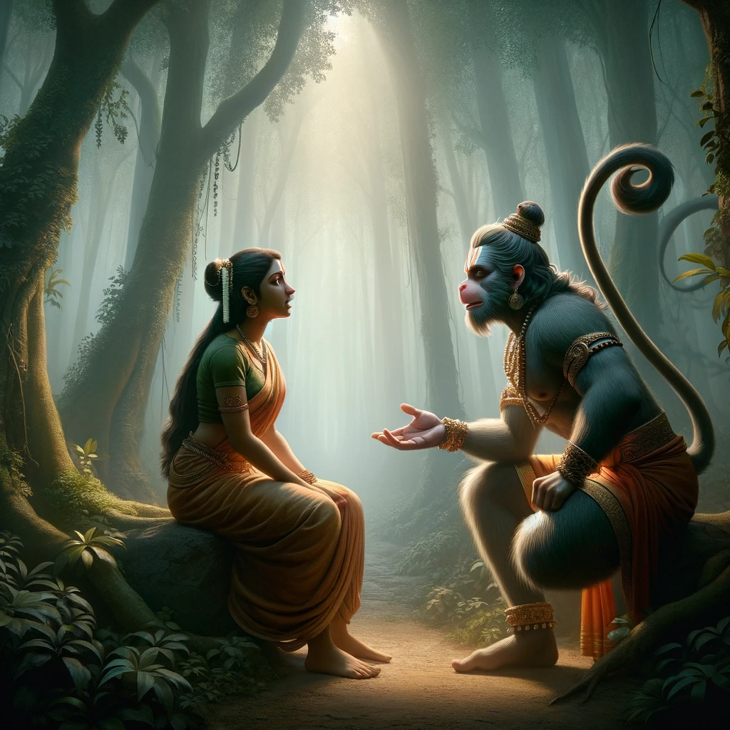 Sita Requests Hanuman to Bring Rama